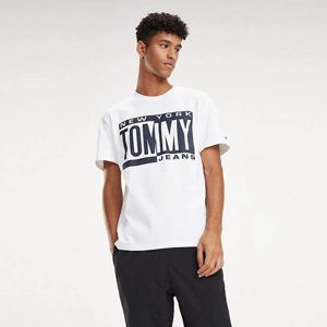 Tommy Hilfiger pánské bílé tričko s potiskem - XL (100)